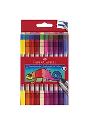 Фломастери 20 кол. FABER CASTELL Fibre-Tip двосторонні (151119) - мініатюра 1