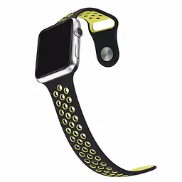 Спортивний ремінець з перфорацією Primo для годинника Apple Watch 38 мм, 40 мм, 41 мм розмір L Black Yellow - мініатюра 2