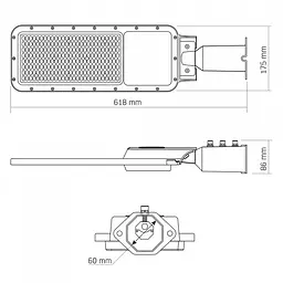 LED ліхтар вуличний VIDEX IP65 SLE17 150W 16500Lm 5000K 220V - мініатюра 6