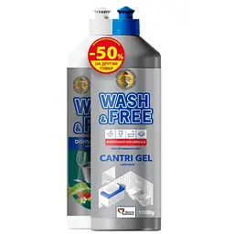 Набір побутової хімії Wash&Free Засіб для чищення універсальний 1000 г + Засіб для миття посуду Алое та лісова суниця 1000 г (9200000991044)