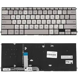 Клавіатура для ноутбука ASUS (UX490 series) rus, silver, без фрейма, підсвічування клавіш