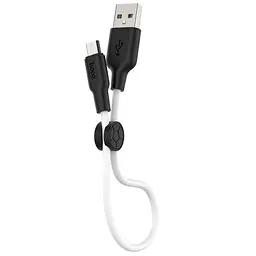 Кабель Hoco X21 Pisces Cable USB to MicroUSB 2,4A 0.25m Black - White