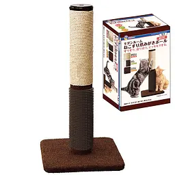 Кігтеточка CattyMan Scratcher Massage Poll для котів з масажною щіткою, джутова мотузка, 115 см