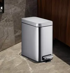 Відро для сміття Mixxus Premium Quadro-TC0105 SS Color з плавним закриттям, прямокутне, 5 л, нержавійка (MI7062) - мініатюра 4
