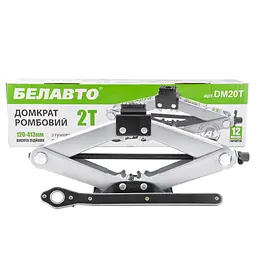 Домкрат ромбовий Belauto 2 т з трещіткою гумова подушка 120-413 мм (DM20T) - мініатюра 2