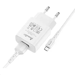 Мережевий зарядний пристрій Avantis A820 (1USB/2.4A) + USB кабель Micro- білий - мініатюра 3