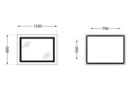 Дзеркало Lidz Kubis (KU1) 1200х800 мм з LED-підсвічуванням Touch LDKUB120080049008 - мініатюра 6