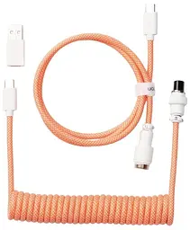 Кабель Keychron USB-A/USB-C USB-C заряджання/синхронізації Keychron, 1.36м, Type-C, Coiled Aviator, оранжевий (CAB14_KEYCHRON)
