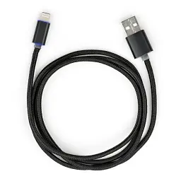 Дата кабель USB 2.0 AM to Lightning 1m LED black Vinga (VCPDCLLED1BK) - мініатюра 3