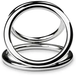 Потрійне ерекційне кільце Sinner Gear Unbendable - Triad Chamber Metal Cock and Ball Ring - Large - мініатюра 3