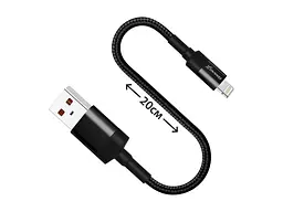 Кабель Grand-X Для Power Bank USB-Lightning FM-20L 20cm, CU, Black, захист тканина. - мініатюра 2
