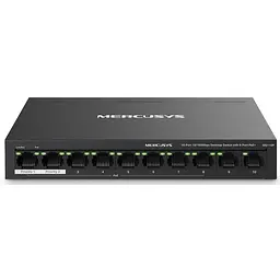 Комутатор MS110P 10xFE (8xPoE), 65Вт, Некерований Mercusys teh0018210