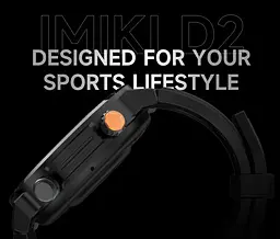 Смарт-годинник iMiki D-2 Silicone Strap AMOLED Black-Silver - мініатюра 2