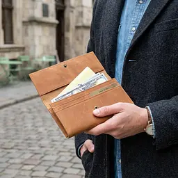 Портмоне в стилі ретро і матової шкіри 14295 Vintage рудий - мініатюра 2