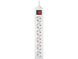 Мережевий подовжувач REAL-EL RS-6 Protect M 3 м White (EL122300033)