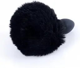 Анальна пробка з хвостом B-Series Jewellery Silicon PLUG Bunny Tail Black, 6,5х2,7 см, чорний - мініатюра 4
