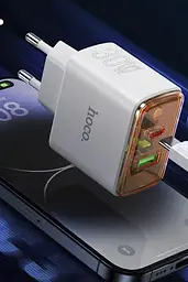 Мережевий зарядний пристрій Hoco ЦБ-00265595 CS42A USB/ Type-C PD 30W QC white + кабель Type-C to Type-C білий - мініатюра 3