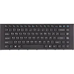 Клавіатура для ноутбука Sony Vaio VPC-EA чорна, чорний фрейм (KB315390)