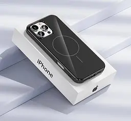 Чохол для iPhone 16e з MagSafe, захисний, глянцевий, з м’якою підкладкою, чорний - мініатюра 4