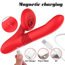 Вібратор для подвійної стимуляції Silicone Vibrator 7 Powerful Modes Boss Series 63-00075 103504 - мініатюра 9