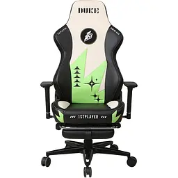 Геймерське крісло 1stPlayer Duke Black/White/Green [121648] - мініатюра 2