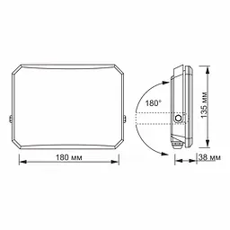 LED прожектор Videx F3 50 W 5000K 220V Black (VLE-F3-0505) - мініатюра 5