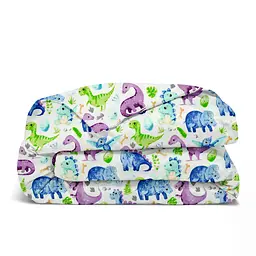 Дитяча постільна білизна в ліжечко DINO CS8, бірюзовий (DinoVioletBlueGreen_GreyBlots_140) - мініатюра 4