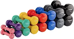 Гантелі для фітнесу вінілові круглі York Fitness 2х4кг сірий - мініатюра 3