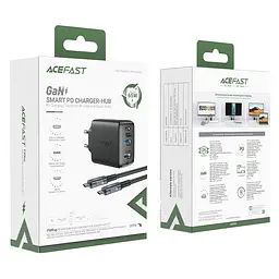 МЗП Acefast A17 PD65W GaN (1USB-A/1C/1HDMI) + кабель Type-C to Type-C Black - мініатюра 5