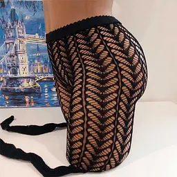 Колготки з ялинковим візерунком One size Чорний K000678 - мініатюра 2