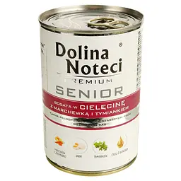 Вологий корм для літніх собак Dolina Noteci Premium Senior, з телятиною, морквою та чебрецем, 400 гр - мініатюра 2