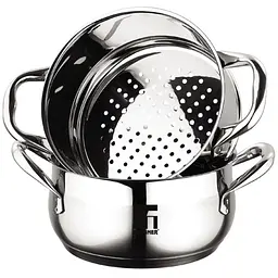 Каструля-пароварка Bergner Gourmet 3 предмета 2.2 л (BG-6521) - мініатюра 2