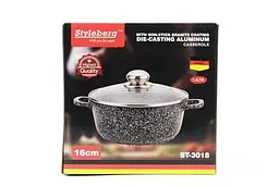 Каструля Styleberg із гранітним антипригарним покриттям 1.4 л 16см ST-3018 Чорна - мініатюра 5