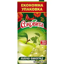 Напій соковий Соковита Яблучно-виноградний 1.93 л