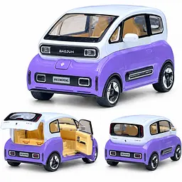 Іграшкова машинка AutoExpert Baojun KiWi EV 1:24 металопластикова, інерційний механізм, світлові та звукові ефекти, відкривні двері - мініатюра 2