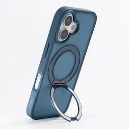Противоударный чехол-панель для Apple iPhone 17, Unit Stand2, синий, силикон + поликарбонат, защита всего корпуса, с подставкой, поддержка магнитных держателей и беспроводной зарядки (MagSafe), ArmorStandart (ARM86332) - мініатюра 5