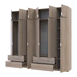 Розпашна Шафа для одягу Doros Лукас Дуб сонома 3+3 ДСП 255х50х240 (42005111) - мініатюра 2