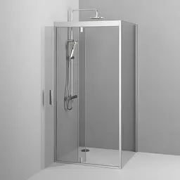 Душова кабіна Am.Pm Gem Square Pivot 90x90 см без піддону хром матовий W90UG-404-090MT, Хром матовий, прозрачний - мініатюра 4
