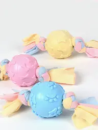 Жувальна іграшка для собак Derby Candy ball with bones and cotton rope - мініатюра 3