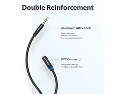 Кабель Vention Audio 3.5 mm M - 3.5 mm F 1m Black (BHBBF) - мініатюра 4
