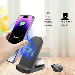 Бездротова зарядна станція HT-512 3-в-1 15 Вт для iPhone, Apple Watch та AirPods - мініатюра 2