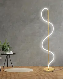Торшер Goldlux 330192 Emma LED 1x36W 4000K 4300Lm IP20 золотий - мініатюра 2