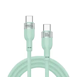 Кабель Brevia Type-C to Type-C 60W 1,2 м м'ятний ZIP (52120MCCZ1)