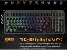 Клавіатура Asus TUF Gaming K3 Gen II Optical-Mech Switch Black (90MP0390-BKMA00) - мініатюра 9