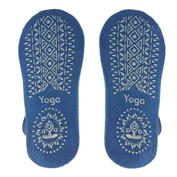 Шкарпетки жіночі Yoga Socks для занять йогою, протиковзкі, сині - мініатюра 3