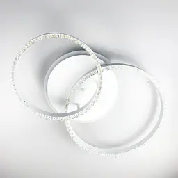 LED люстра на 2 кільця білого кольору з фурнітурою хром Line.F А 55061/2В RGB WH