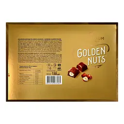 Цукерки Millennium Golden Nuts з начинкою та цілими горіхами 130 г (918844) - мініатюра 3