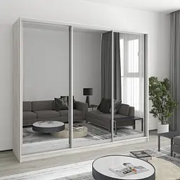 Шафа-купе тридверна MebelStar Уні AL 3 Дзеркала 240x60x210 см Аляска сірий (MBS-3140)