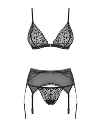 Комплект білизни Obsessive Shibu Set Black S/M - мініатюра 5