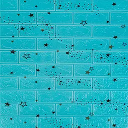 Самоклеюча 3D панель Sticker Wall SW-00001342 Блакитні зірки 700х770х3мм